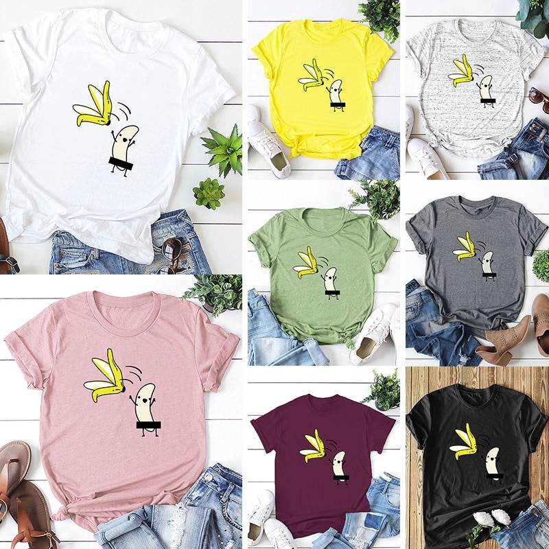 Funny Harajuku T-Shirts - Kawaii Stop - Banana, Broadcloth, Casual, Cotton, Cute, Fashion, Funny, Harajuku, Japanese, Kawaii, Korean, Men's Clothing &amp; Accessories, Men's T-Shirts, Men's Tops &amp; Tees, O-Neck, Polyester, Sloth, Streetwear, T-Shirts, Tees, Tops, Tops &amp; Tees, Unisex, Women's Clothing &amp; Accessories