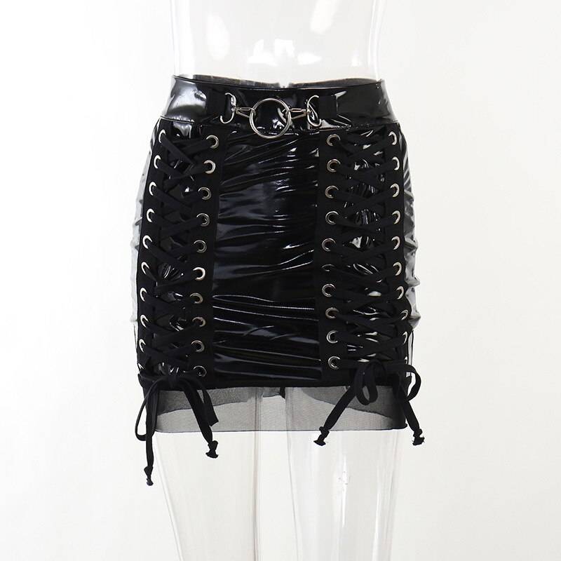 Grunge Outfit - Kawaii Stop - Bodycon, Bondage, Bottoms, Bottoms6972, Camis &amp; Tops, Chain, Crop Tops, Dark, Faux, Goth, Gothic, Grunge, Halter, Mall, Mesh, PU, Sexy, Skirt, Skirts, Splice, Suits, T-Shirts, Techwear, Tops &amp; Tees, Tops6971, Women, Women's Clothing &amp; Accessories
