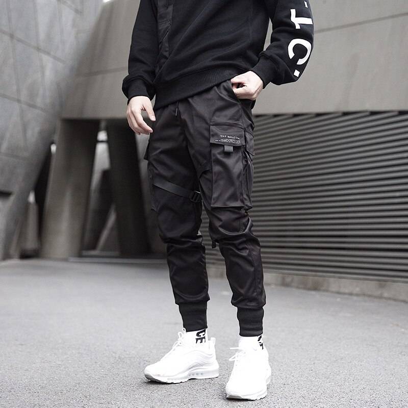 Riolio Corduroy Cargo Pants for Men Streetwear Black Cargo Trousers Male  Joggers Hip Hop Green Black Japanese Pocket Korean