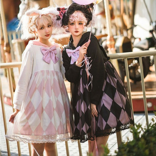 Kawaii Sweet Bow Lace Princess Dresses - Kawaii Stop - All Dresses, Bow, Dress, Dresses, Girls, Gothic, Hooded, Kawaii, Lace, Lolita, Lolita Dresses, Mesh, Mini, OP, Party, Patchwork, Plaid, Princess, Style, Sweet, Women, Women's Clothing &amp; Accessories, Y2k