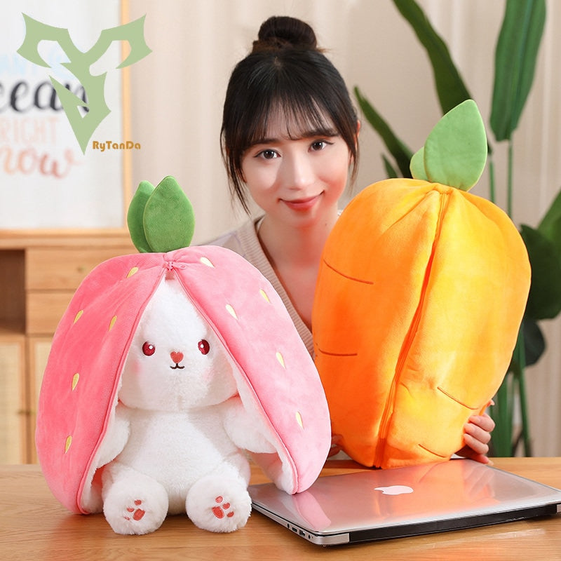 Kawaii Reversible Fruit Rabbit Plush Toy - Toys - Stuffed Animals - 3 - 2024