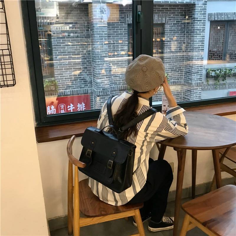 Korean Preppy Style Backpacks - Kawaii Stop - Backpack, Backpacks, Black, Brown, Cute, Embossing, Fashion, Harajuku, Japanese, Kawaii, Korean, Polyester, Preppy, PU Leather, Solid, Women Bags &amp; Wallets