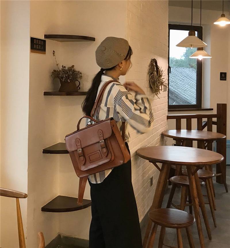 Korean Preppy Style Backpacks - Kawaii Stop - Backpack, Backpacks, Black, Brown, Cute, Embossing, Fashion, Harajuku, Japanese, Kawaii, Korean, Polyester, Preppy, PU Leather, Solid, Women Bags &amp; Wallets