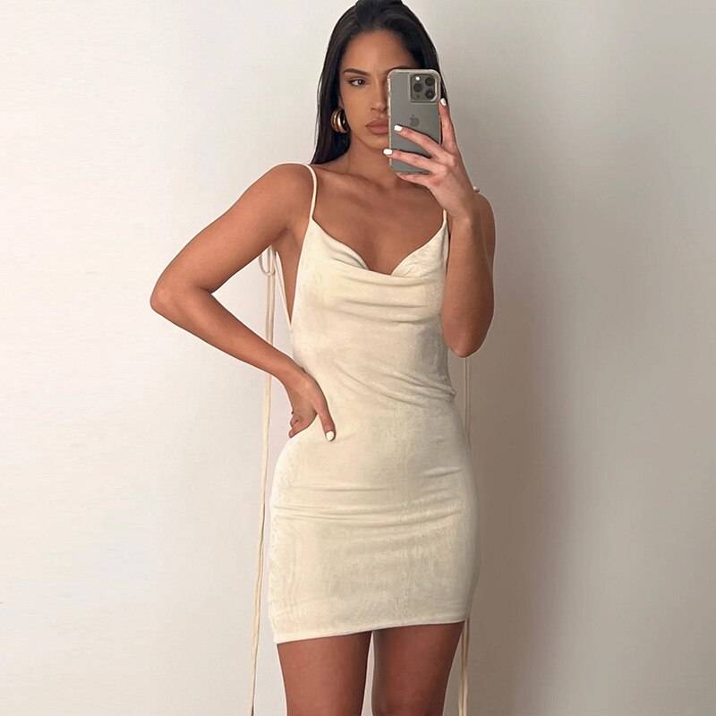 Lace Up Backless Dress - Kawaii Stop - All Dresses, Backless, chic, Cocktail, Dress, Dresses, Elegant, Evening, Luxury, Maxi, Party, Summer, Wedding, Woman Long, Women, Women's Clothing &amp; Accessories