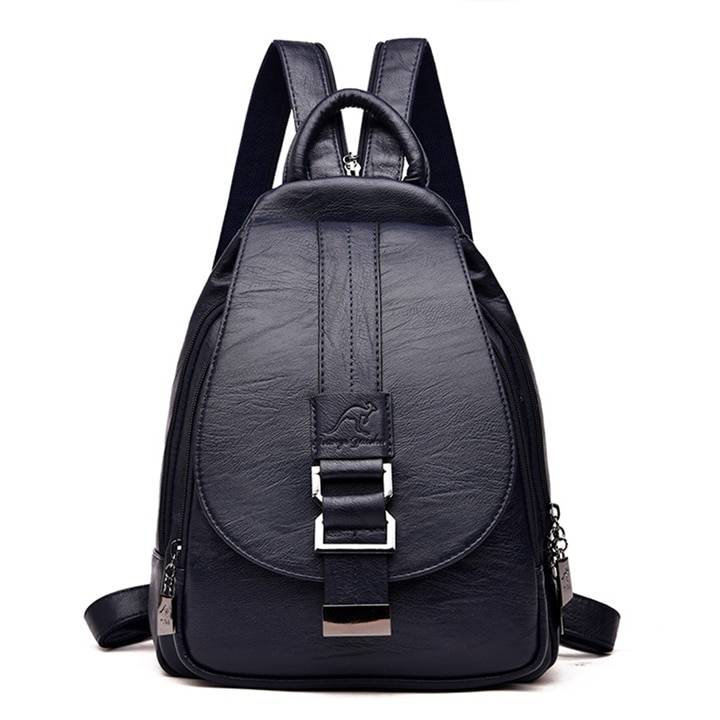 Leather Backpack for Women - Kawaii Stop - Backpack, Backpacks, Black, Blue, Cute, Fashion, Genuine Leather, Harajuku, Japanese, Kawaii, Korean, Leather, Polyester, Purple, Red, Retractable, Solid, Women Bags &amp; Wallets, Zipper