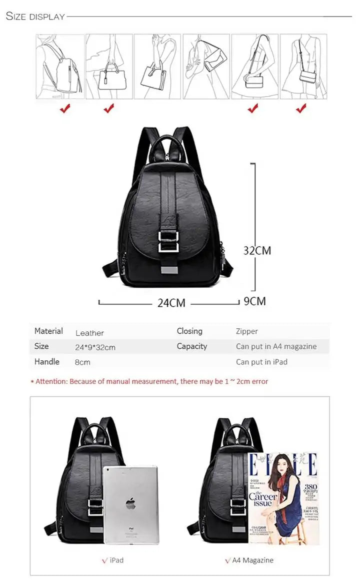 Leather Backpack for Women - Women’s Clothing & Accessories - Backpacks - 16 - 2024