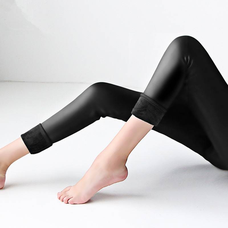 Leather Comfort Leggings - Kawaii Stop - Ankle-length, Autumn, Black, Bottoms, Casual, Clothing, Fashion, Leggings, PU Leather, Retro, Sexy, Sport Clothing, Spring, Thin, Velour, Vintage, Winter, Women's Clothing &amp; Accessories