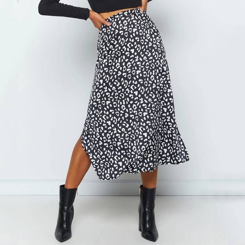 Sexy Leopard Wrap Skirt - Kawaii Stop - A-Line, Adorable, Bottoms, Cute, Fashion, Harajuku, Japanese, Kawaii, Korean, Leopard, Mid-Calf, Polyester, Sexy, Skirt, Skirts, Women's Clothing &amp; Accessories, Wrap