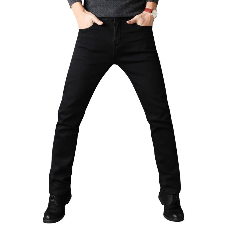 Men's Black Straight Jeans - Kawaii Stop - Black, Coated, Denim, England, Fashion, Full Length, Harajuku, Japanese, Jeans, Korean, Men's, Men's Bottoms, Men's Clothing &amp; Accessories, Men's Jeans, Midweight, Straight, Straight Jeans, Streetwear, Style, Zipper Fly