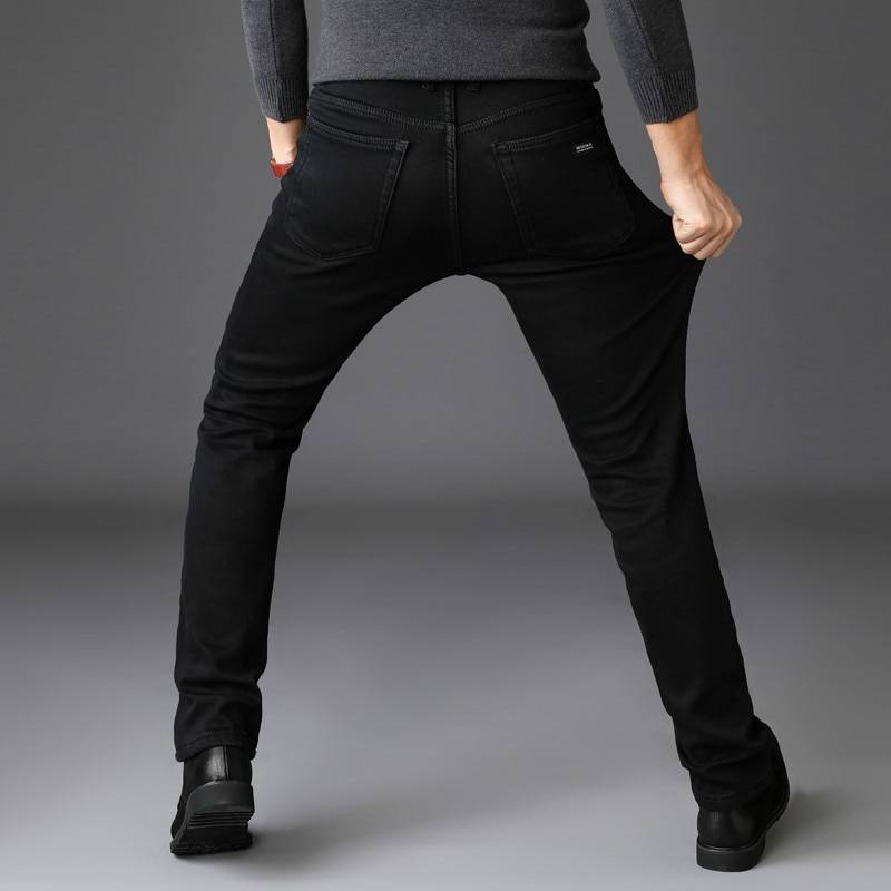 Men's Black Straight Jeans - Kawaii Stop - Black, Coated, Denim, England, Fashion, Full Length, Harajuku, Japanese, Jeans, Korean, Men's, Men's Bottoms, Men's Clothing &amp; Accessories, Men's Jeans, Midweight, Straight, Straight Jeans, Streetwear, Style, Zipper Fly