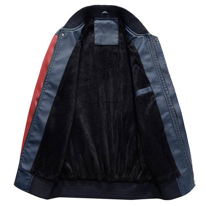 Men's Leather Bomber Jacket - Kawaii Stop - Bomber, Coat, Fashion, Faux, Fur, Harajuku, Harajuku Style, Jacket, Korean, Men's Clothing &amp; Accessories, Men's Jackets, Men's Jackets &amp; Coats, PU Leather, Style, Winter