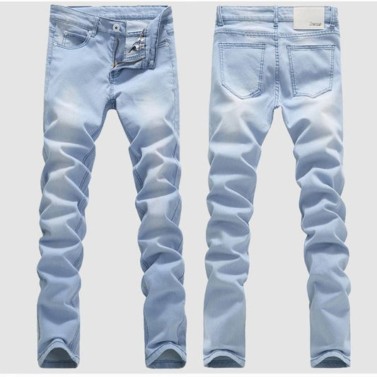 Men's Long Casual Washed Jeans - Kawaii Stop - Kawaii Shop