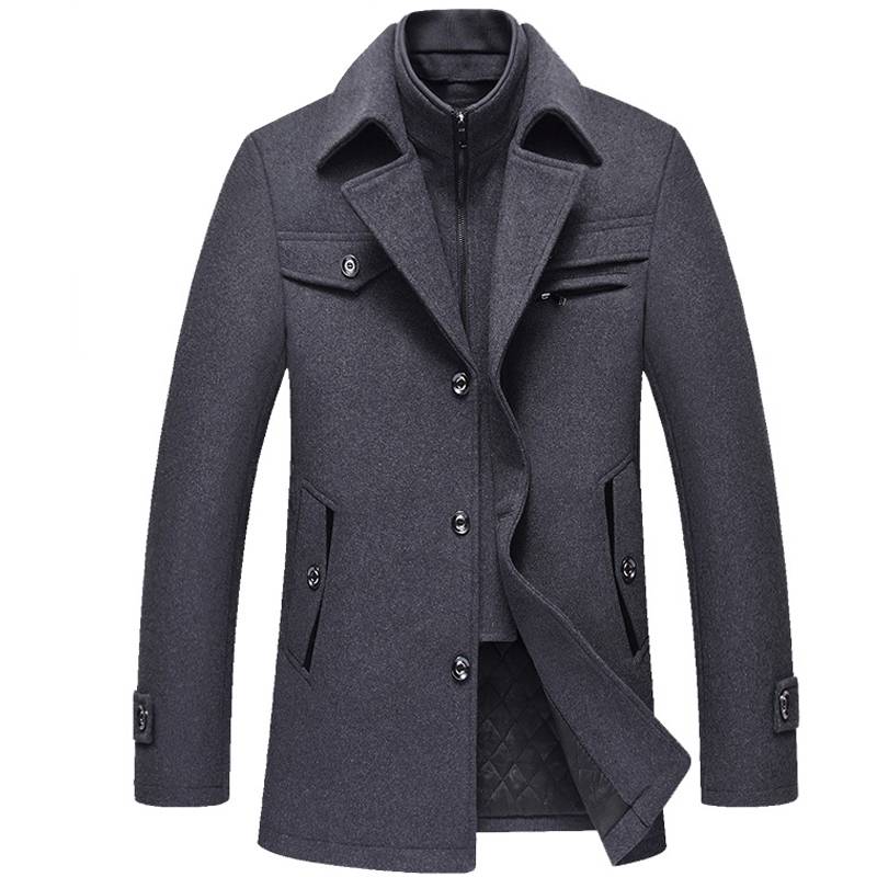 Men's Winter Wool Coat - Kawaii Stop - Coat, Jacket, Men's, Men's Clothing &amp; Accessories, Men's Jackets, Men's Jackets &amp; Coats, Overcoat, Warm, Winter, wool