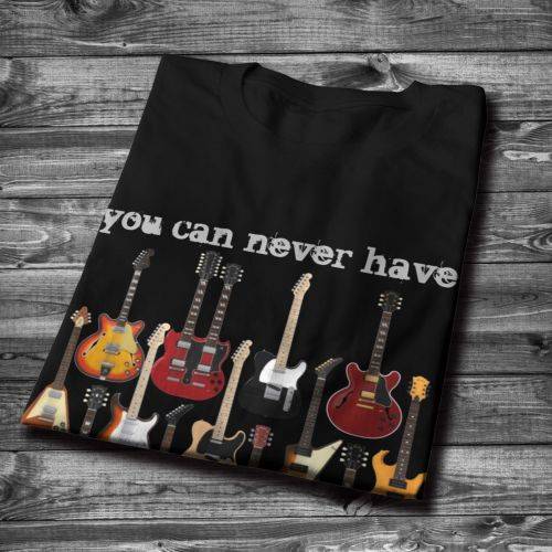 Never Too Many Guitars - Kawaii Stop - Broadcloth, Cotton, Cute, Fashion, Funny, Guitar, Harajuku, Japanese, Kawaii, Korean, Men's Clothing &amp; Accessories, Men's T-Shirts, Men's Tops &amp; Tees, O-Neck, Streetwear, Tops