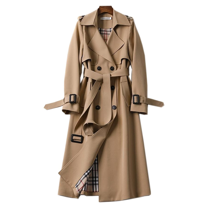 Double Breasted Trench Coat - Kawaii Stop - Autumn, Belt Coat, Coat, Double Breasted, Female, High Quality, Jackets, Jackets &amp; Coats, Mid Long, New, Overcoat, Spring, Trench, Windbreaker, Women, Women's Clothing &amp; Accessories