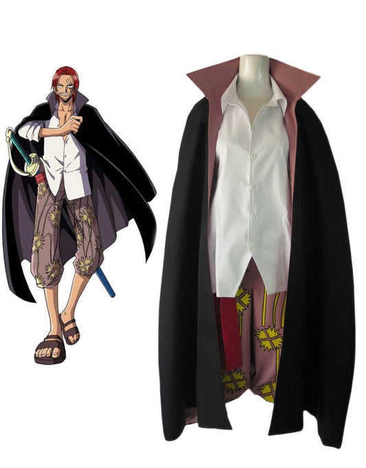 One Piece Shanks Cosplay - Kawaii Stop - Anime, Cloak, Cosplay, Costumes, One Piece, Pants, Polyester, Set, Shanks, Shirt, Unisex