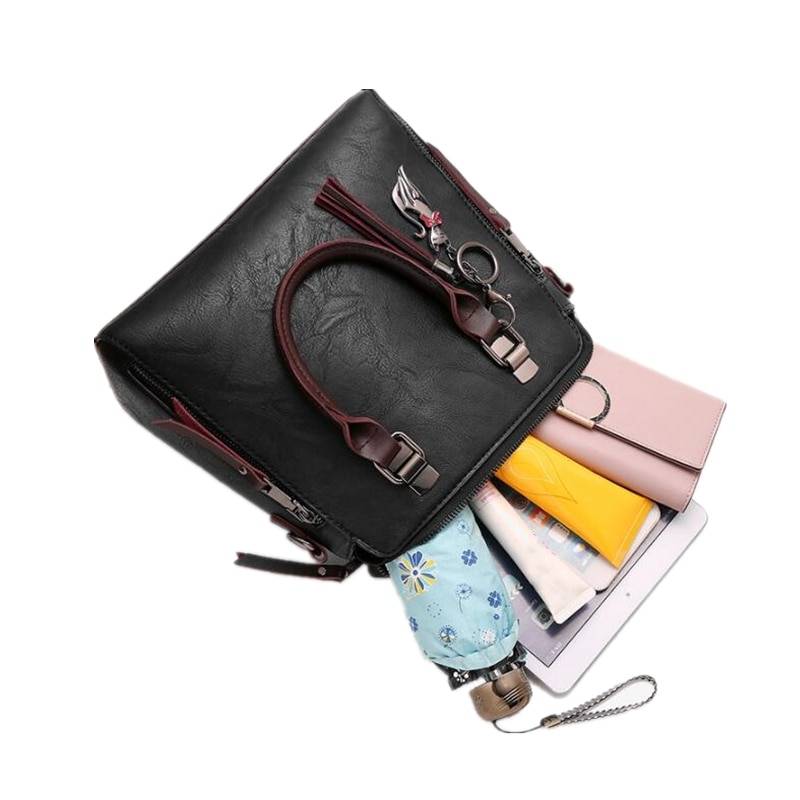 Everyday Carry Handbag - Kawaii Stop - Bag, Crossbody Bags, Plain, Polyester, PU Leather, Silt Pocket, Solid, Tassel, Versatile, Women Bags &amp; Wallets, Zipper