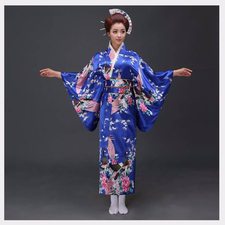 Peacock Printed Floral Women's Yukata - Kawaii Stop - Anime, Clothing