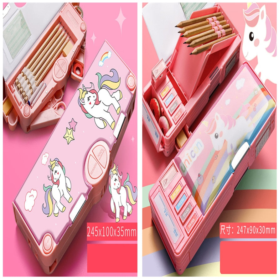 Multifunctional Pencil Boxes - Kawaii Stop - Box, Case, Cases, Cute, Escolar, Kawaii, Material, Multifunction, Pen, Pen/Pencil Cases, Pencil, School, Stationary &amp; More, Stationery, Supplies, Unicorn