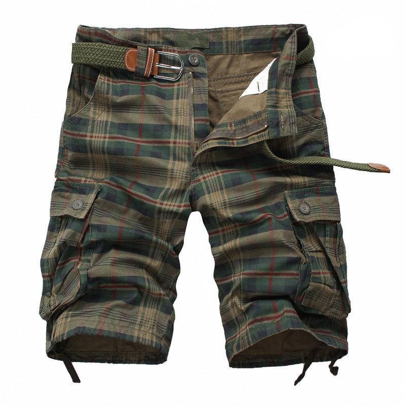 Plaid Patterned Cargo Shorts - Kawaii Stop - Beach Shorts, Men's Bottoms, Men's Clothing &amp; Accessories, Men's Shorts, Plaid, Shorts, Stylish