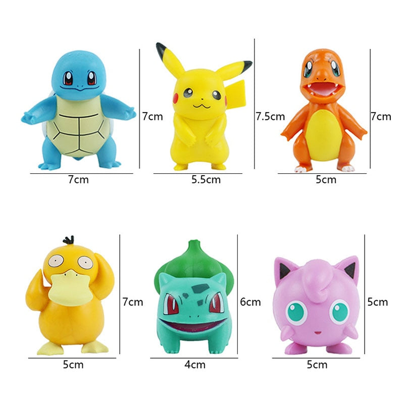 Kawaii Pokémon Figures - Kawaii Stop - Action Figures, Anime, Bulbasaur, Charmander, Collect, Dolls, Figurines, Gift, Jigglypuff, Kawaii, Kids, Model, Pikachu, Pokemon, Psyduck, Squirtle, Toys