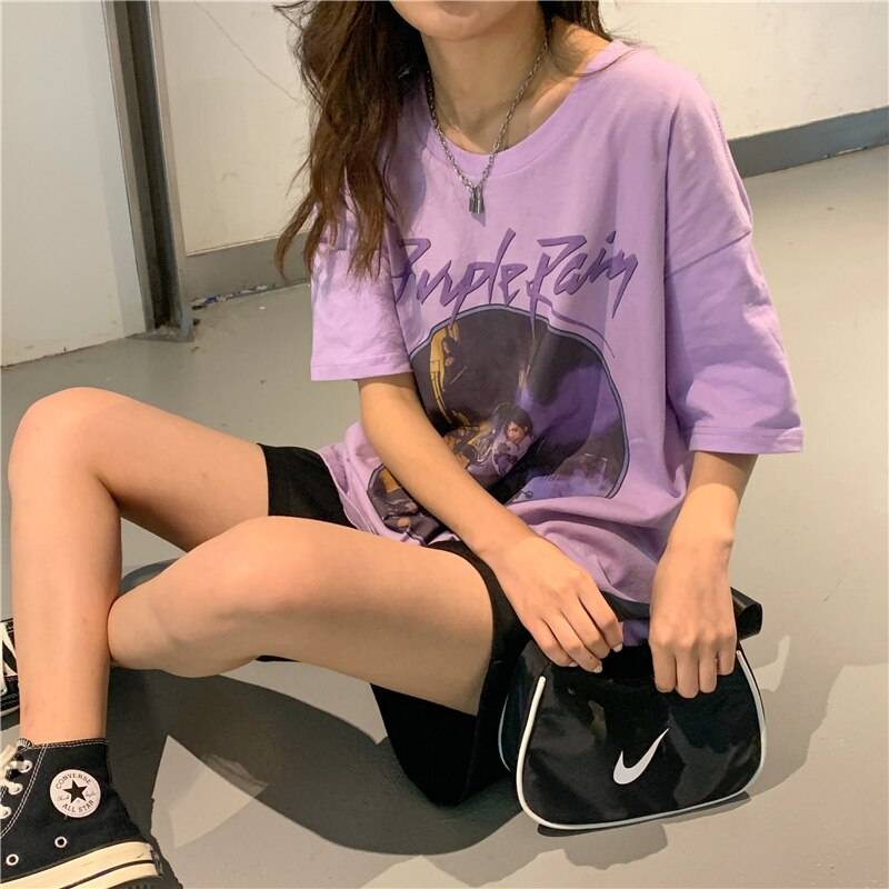 Purple Rain Shirt - Kawaii Stop - Adorable, Anime, Broadcloth, Casual, Cute, Fashion, Female, Funny, Harajuku, Japanese, Kawaii, Korean, Loose, O-Neck, Plus Size, Print, Shirt, Short Sleeve, Street Fashion, Streetwear, Summer, T Shirt, T-Shirts, Tops &amp; Tees, Vintage, Women's Clothing &amp; Accessories