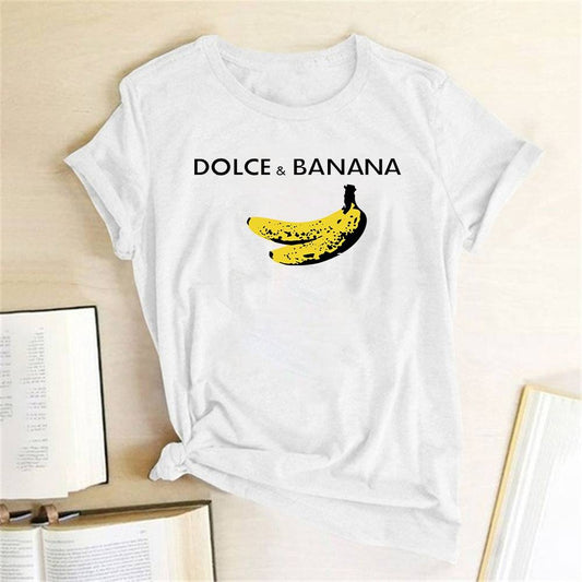 Dolce & Banana Tee - Kawaii Stop - Banana, Cotton, Fashion, Fruit, Funny, Harajuku, Polyester, Printed, Short Sleeve, T Shirt, T-Shirts, Tops &amp; Tees, Tumblr, Women, Women's Clothing &amp; Accessories