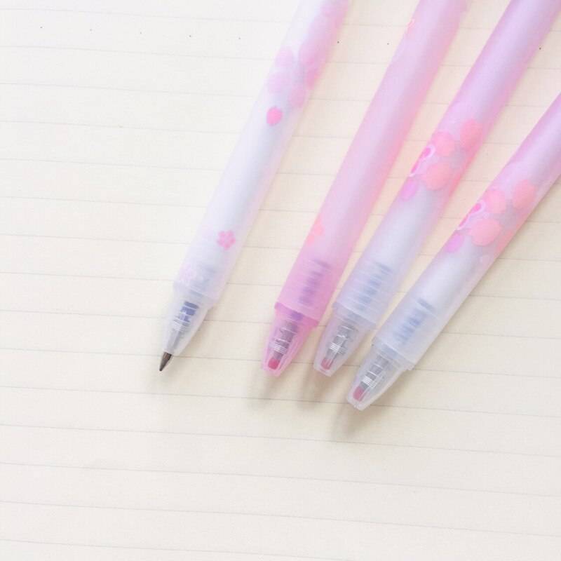 Romantic Sakura Gel Pen - Kawaii Stop - 0.38mm, Black Ink, Gel, Office, Pen, Pens &amp; Pencils, Rollerball, Romantic, Sakura, School, Signing, Stationary &amp; More, Stationery, Student, Supply