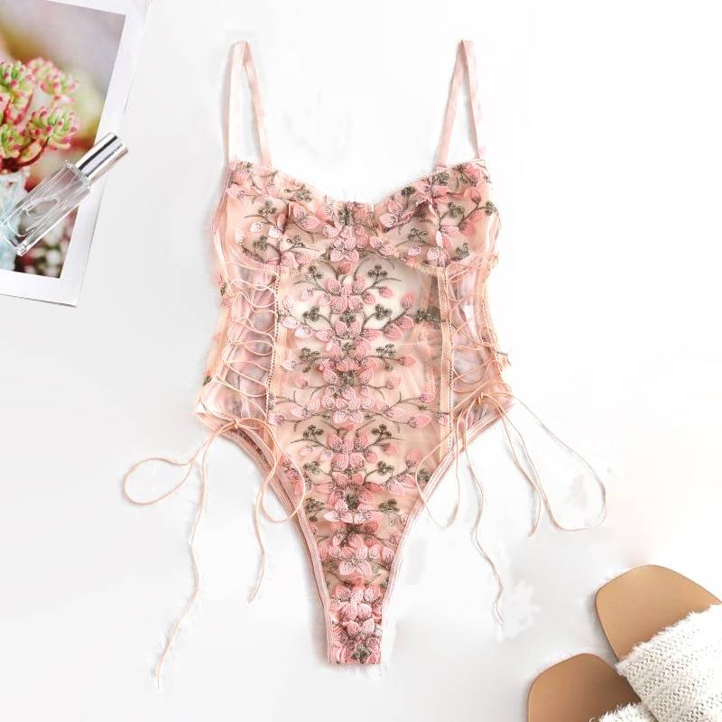 Sexy Lace Teddy Lingerie - Kawaii Stop - Corset, Cute, Embroidery, Erotic, Fashion, Grey, Harajuku, Intimates, Japanese, Kawaii, Korean, Lace, Mesh, Panties, Pink, Sets, Sexy, Streetwear, Teddy Bodysuit, Underwear, White, Women's Clothing &amp; Accessories