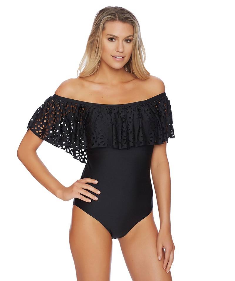 Sexy Off The Shoulder Swimsuit - Kawaii Stop - Autumn, Cute, Monokini, Off Shoulder, One Piece, One Piece Swimsuits, Sexy, Solid, Spandex, Spring, Summer, Swimsuit, Swimsuits, Women's Clothing &amp; Accessories