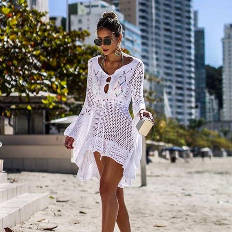 Sexy Swimsuit Cover Ups - Kawaii Stop - All Dresses, Beach Cover Ups, Beach Wear, Cover Up, Cute, Dress, Dresses, Fashion, Japanese, Kawaii, Korean, Polyester, Sexy, Solid, Swimsuit Cover Ups, Swimsuits, Tunic, Women's Clothing &amp; Accessories