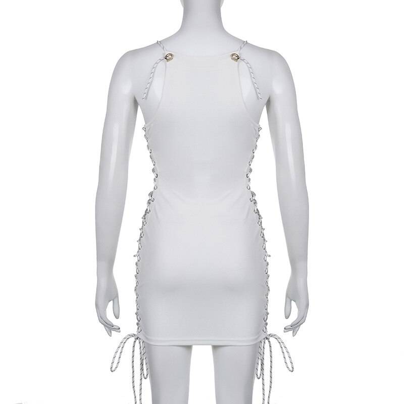 Sexy Techwear Mini Dresses - Kawaii Stop - All Dresses, Bandage, Cyber, Dark, Dresses, Dresses7114, Goth, Gothic, Hollow Out, Mini Dresses, Party, Patchwork, Punk, Sexy, Side, streetwea, Techwear, Women's Clothing &amp; Accessories, women's dress, Zip-Up