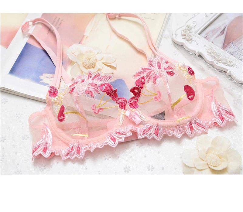 Sexy Transparent Flower Lingerie Set - Kawaii Stop - Adjusted-Straps, Back Closure, Bra, Bras, Cotton, Cute, Embroidery, Floral, Flower, Intimates, Lingerie, Non-Convertible Straps, Nylon, Panties, Sensuous, Set, Sets, Sexy, Sexy Lingerie, Sexy Products, Sexy Transparent, Spandex, Tow Hook-and-Eye, Underwear, Underwire, Women's, Women's Clothing &amp; Accessories