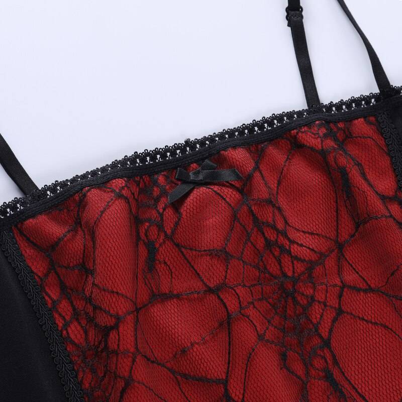 Spider Web Camisole - Kawaii Stop - Adorable, Aesthetic, Backless, Basic, Broadcloth, Camis, Camis &amp; Tops, Camisole, Corset, Crop, Crop Top, Cut, Cute, E Girl, Fashion, Goth, Graphic, Grunge, Harajuku, Japanese, Kawaii, Korean, Lace, Net, Out, Patchwork, Polyester, Punk, Red, Sexy, Spaghetti Strap, Spider, Street Fashion, Streetwear, Summer, Top, Tops &amp; Tees, Vintage, White, Women's Clothing &amp; Accessories, Zipper
