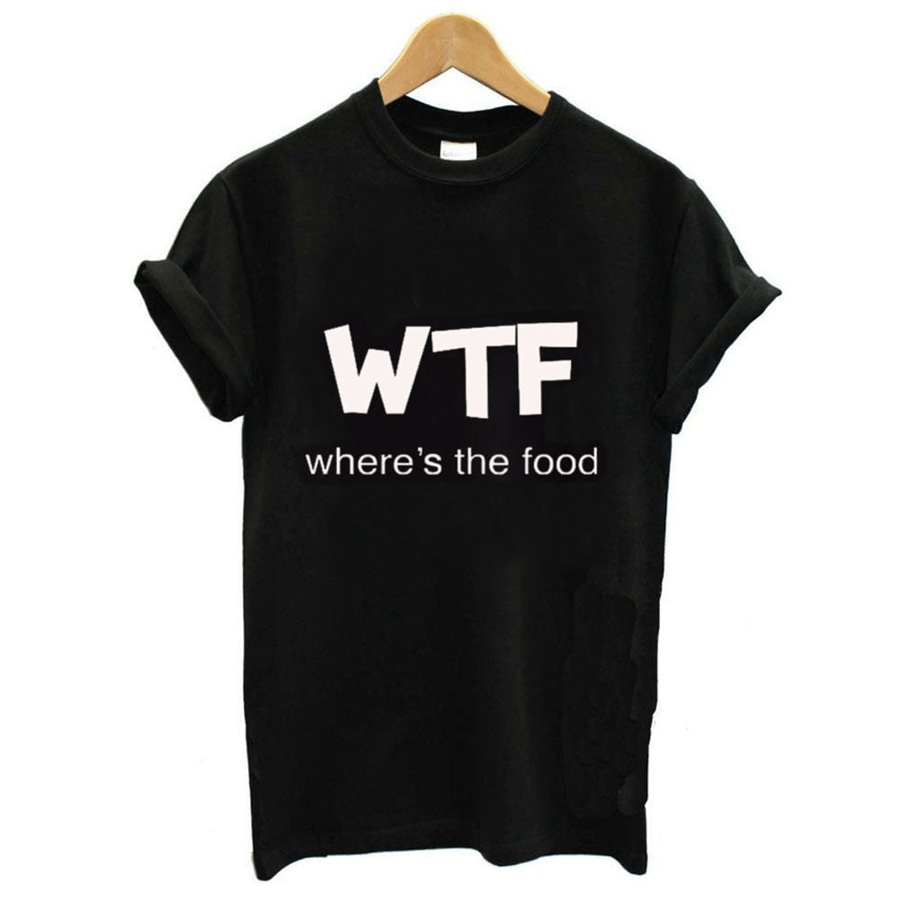 WTF Where's The Food T-Shirt - Kawaii Stop - Fashion, Ladies, Letter Printed, Loose, Men's Clothing &amp; Accessories, Men's T-Shirts, Men's Tops &amp; Tees, O-Neck, Short Sleeve, Summer, T Shirt, T-Shirts, Tee Shirt, Tops, Tops &amp; Tees, Tshirt, Where's The Food, Women, Women's Clothing &amp; Accessories, WTF