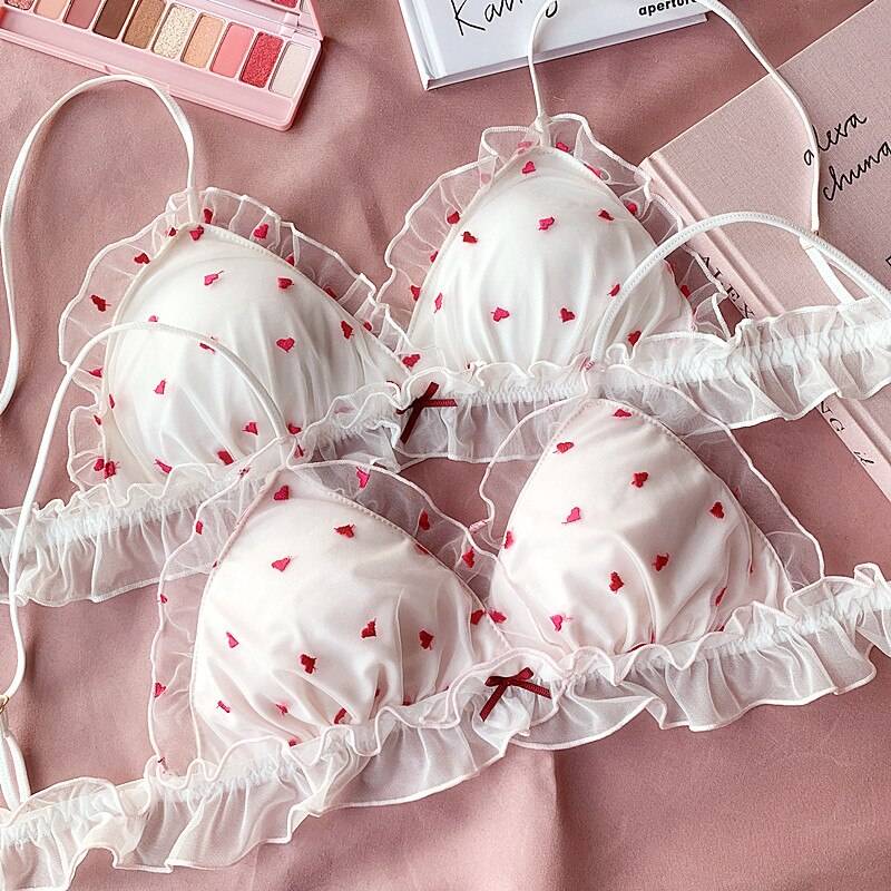 Cupid Bra & Panties Set - Kawaii Stop - Adjusted-Straps, Back Closure, Bra, Bras, Cotton, Cupid, Cute, Intimate, Intimates, Panties, Polyamide, Polyester, Sensuous, Set, Sets, Sexy, Sexy Lingerie, Sexy Products, Spandex, Underwear, Wire Free, Wireless, Women's, Women's Clothing &amp; Accessories