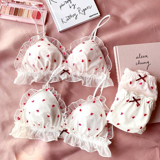 Cupid Bra & Panties Set - Kawaii Stop - Adjusted-Straps, Back Closure, Bra, Bras, Cotton, Cupid, Cute, Intimate, Intimates, Panties, Polyamide, Polyester, Sensuous, Set, Sets, Sexy, Sexy Lingerie, Sexy Products, Spandex, Underwear, Wire Free, Wireless, Women's, Women's Clothing &amp; Accessories