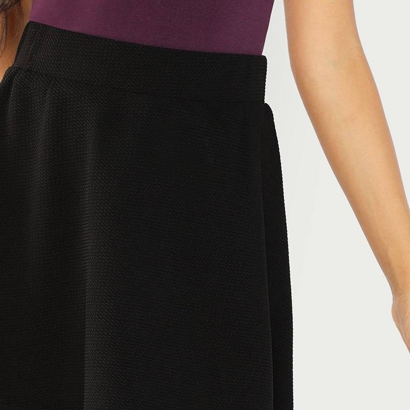 Black High Waist Mini Skirt - Kawaii Stop - Above Knee, Autumn, Bottoms, Casual, Elegant, Fall, Mini, Minimalist, Preppy, Skirts, Spring, Weekend, Women's Clothing &amp; Accessories, Workwear