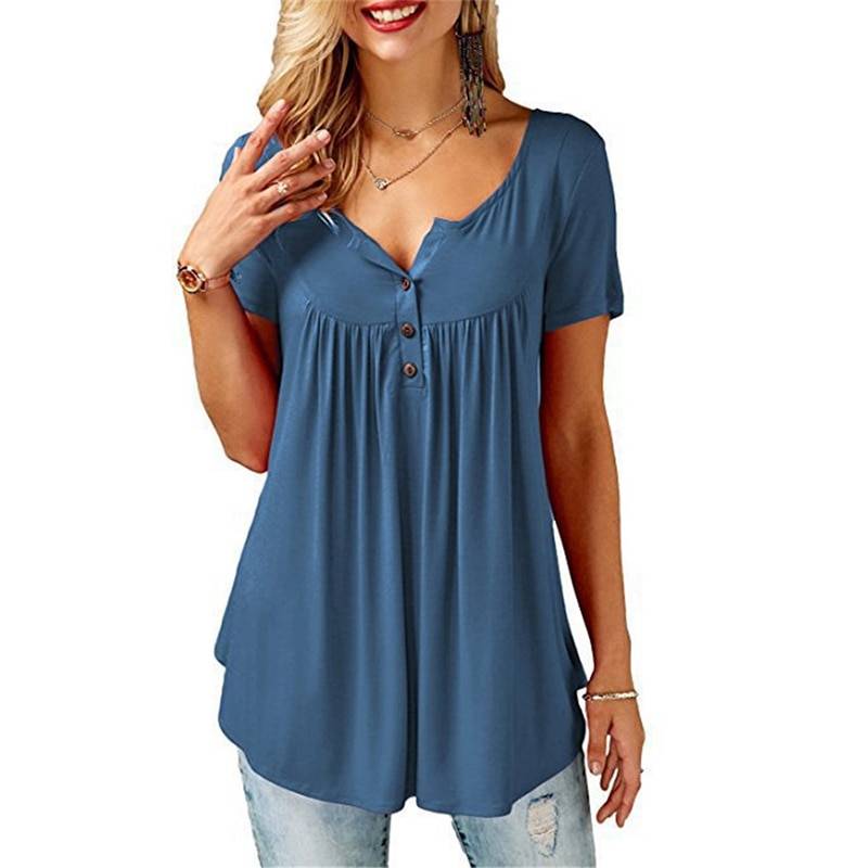 Women's Loose Summer V-Neck T-Shirt - Kawaii Stop - Casual Fashion, Cool and Comfortable, Cotton Material, Stay Stylish and Relaxed, Summer Season, T-Shirts, Tops &amp; Tees, V-Neck Design, Versatile Styling, Women's Clothing &amp; Accessories, Women's Loose Summer V-Neck T-Shirt