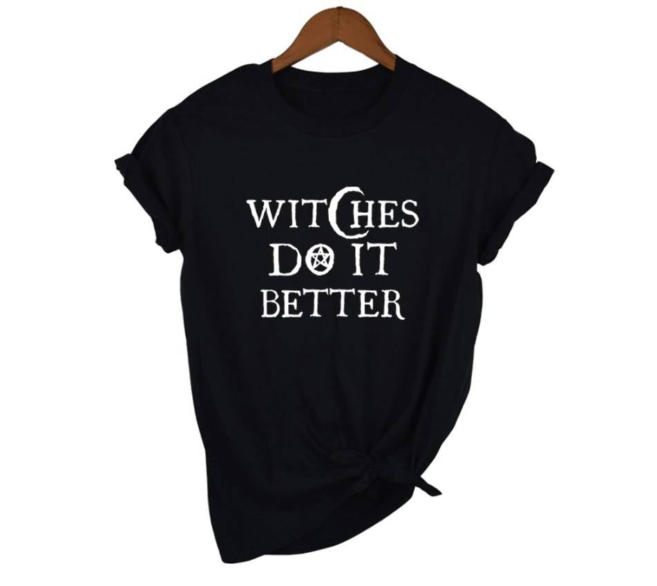 Witches Do It Better - Kawaii Stop - Cotton, Cute, Goth, Gothic, Halloween, Kawaii, O-Neck, Short, T Shirt, T-Shirts, Tops &amp; Tees, Witches, Witches Do It Better, Women, Women's, Women's Clothing &amp; Accessories