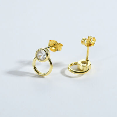 Inlaid Zircon 925 Sterling Silver Stud Earrings - Kawaii Stop - 18K Gold-Plated Jewelry, Care Instructions, Classic Elegance, Early Spring Collection, Fashion Statement, Glamorous Accessories, KIKICHICC, Ship From Overseas, Shipping delay February 7 - February 16, Sparkling Allure, Sterling Silver Stud Earrings, Styling Tips, Timeless Style, Zircon Accents