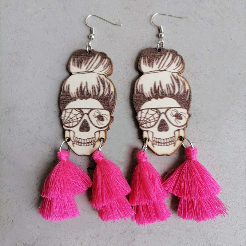 Spider Grandma Tassel Detail Dangle Earrings - Pink / One Size - Women’s Jewelry - Earrings - 4 - 2024