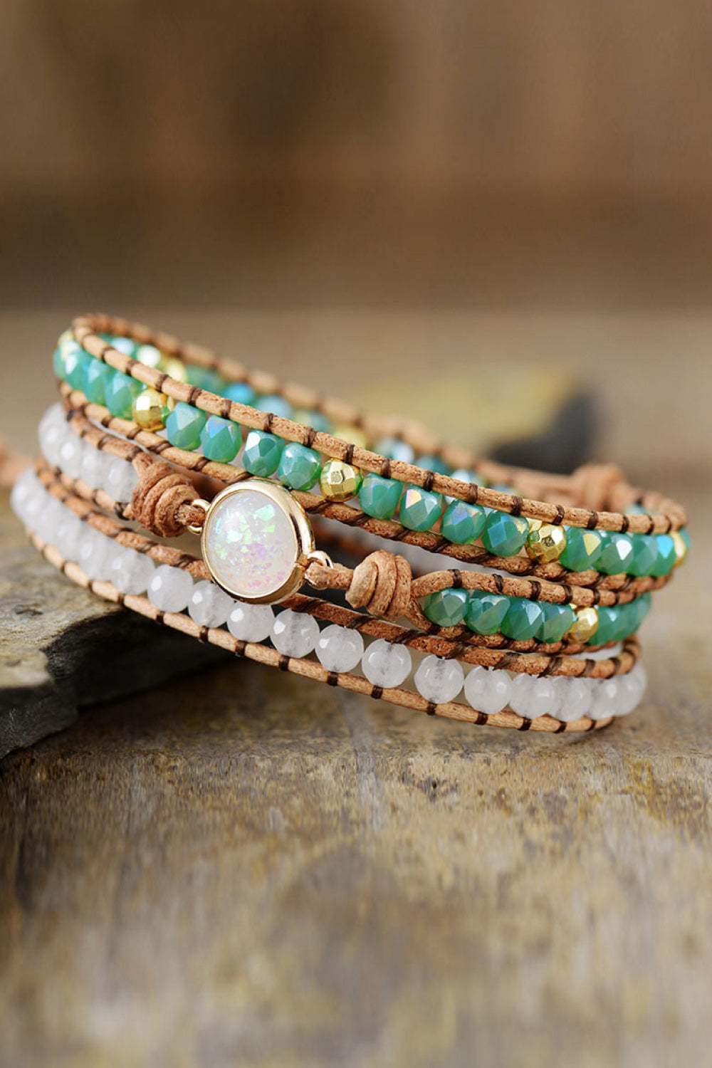 Crystal & Opal Triple-Layered Beaded Bracelet - Multicolor / One Size - Women’s Jewelry - Bracelets - 3 - 2024