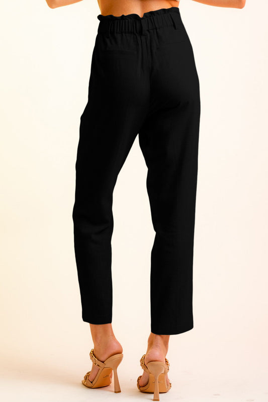 Side Button Long Pants - Kawaii Stop - Bottoms, Breathable Material, Capris, Casual Style, Comfortable Fit, Cropped Length, Effortless Elegance, Fashion Must-Have, Long Pants, Pants, Pocketed Convenience, Relaxed Chic, Ship From Overseas, Side Button Accents, Sizes for Everyone, Stylish Wardrobe, SYNZ, Wardrobe Upgrade, Women's Clothing