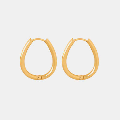 Titanium Steel Huggie Earrings - Kawaii Stop - 18K Gold-Plated, Chic Accessories, Durability and Luxury, Elegant Jewelry, Huggie Earrings, Imported Earrings, M^L, Minimalist Style, Modern Design, Polished Finish, Ship From Overseas, Synthetic Pearls, Titanium Steel Earrings
