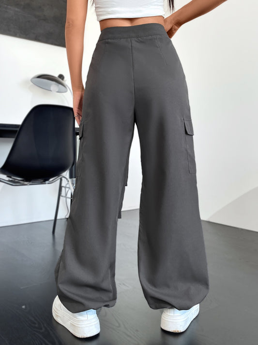 High Waist Cargo Pants - Kawaii Stop - Capris, Cargo Pants, Comfortable, Everyday Fashion, Fashion, Imported, Pants, Pocketed, Polyester, Ship From Overseas, Shipping Delay 09/29/2023 - 10/01/2023, Spandex, Style, Trendy, Utility, Women's Clothing, Y@X@N@H