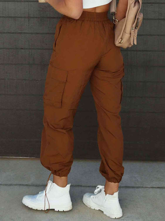 High Waist Drawstring Pants with Pockets - Kawaii Stop - Chic Look, Confidence Boost, Drawstring Pants, Easy Care, Everyday Comfort, Fashion Forward, Functional, High Waist, Luxurious Fabric, Opaque, Perfect Fit, Pockets, Ship From Overseas, Versatile, Women's Fashion, Y.Y@Denim