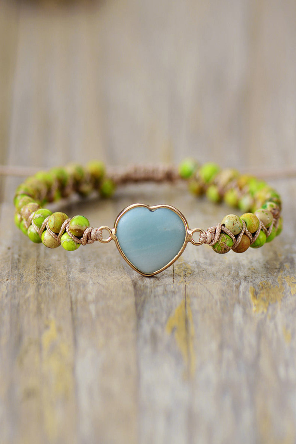 Handmade Heart Shape Natural Stone Bracelet - Green / One Size - Women’s Jewelry - Bracelets - 14 - 2024