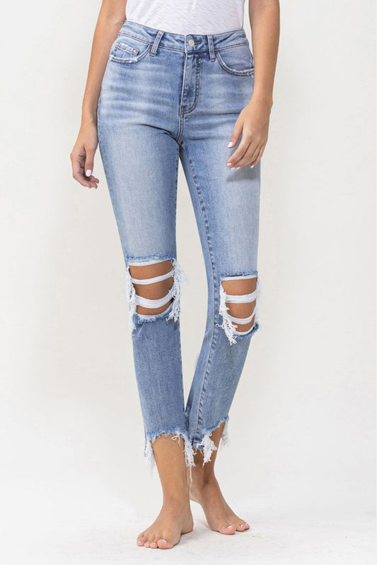 Full Size Courtney Super High Rise Kick Flare Jeans - Kawaii Stop - Black Friday, Cropped, Denim Line., Distressed, Edgy, Fashion, High Rise, Jeans, Kick Flare, Lovervet, Retro-Inspired, Self-Expression, Ship from USA, Size Chart, Stylish, Trendy, Versatile, Vervet, Women's Clothing
