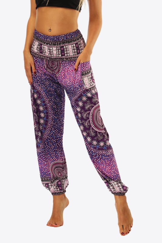 Bohemian Pocket Pants - Kawaii Stop - Bohemian Style, Boho Chic, Bottoms, Capris, Chic, Exotic, Kawaii Stop Fashion, MDML, Must-Have Pants, One Size Fits Most, Pants, Pocket Pants, Polyester, Printed, Ship From Overseas, Shipping Delay 09/29/2023 - 10/02/2023, Stylish, Versatile, Women's Clothing, Women's Fashion